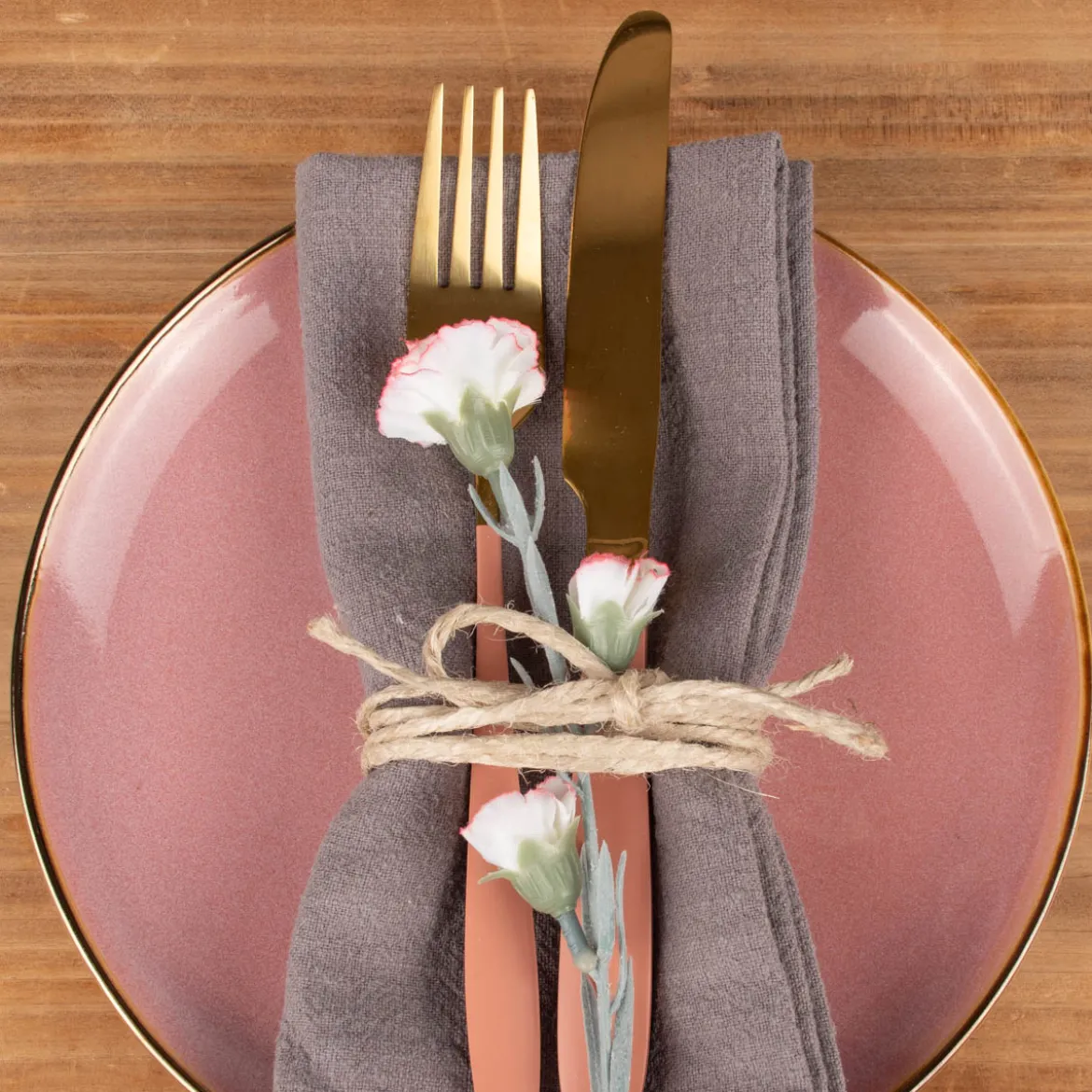SCHÖNER LEBEN. Stoffservietten 4er Set Bio Ramie Leinenoptik grau 40x40cm