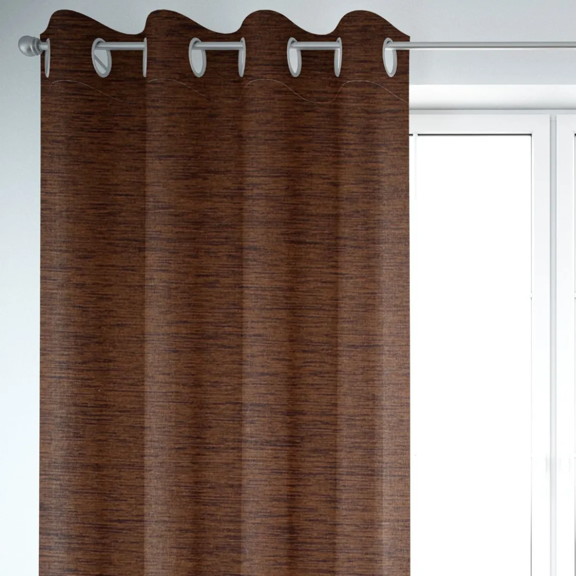 SCHÖNER LEBEN. Thermovorhang Thermochenille Akustik Kälteschutz braun 245cm oder Wunschlänge