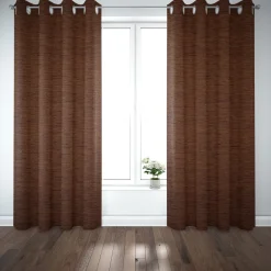 SCHÖNER LEBEN. Thermovorhang Thermochenille Akustik Kälteschutz braun 245cm oder Wunschlänge