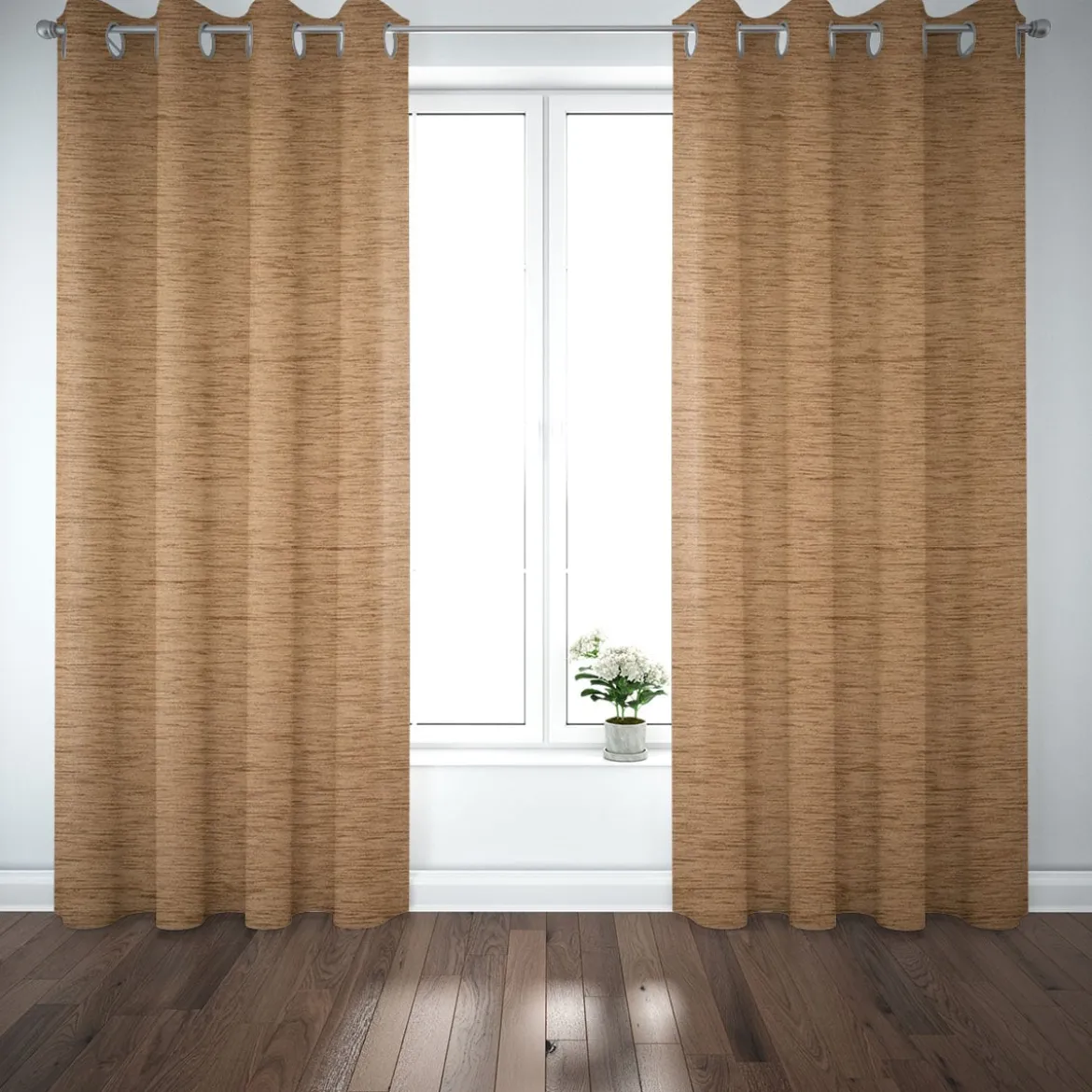 SCHÖNER LEBEN. Thermovorhang Thermochenille Akustik Kälteschutz goldbraun 245cm oder Wunschlänge