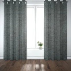 SCHÖNER LEBEN. Thermovorhang Thermochenille Akustik Kälteschutz blaugrau 245cm oder Wunschlänge