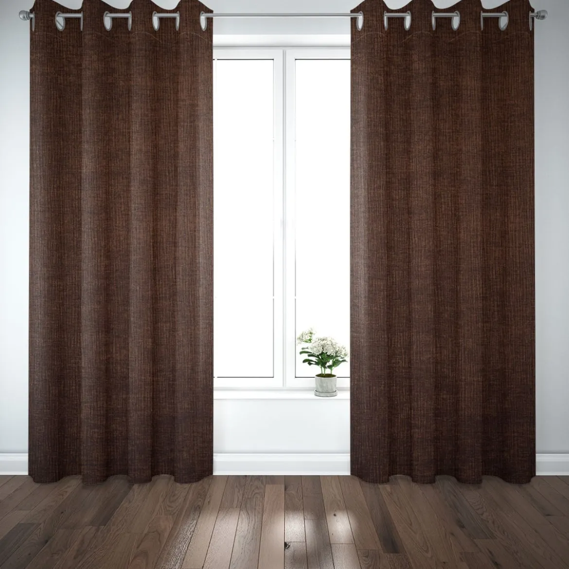 SCHÖNER LEBEN. Thermovorhang Thermochenille Akustik Kälteschutz INUIT braun 245cm oder Wunschlänge