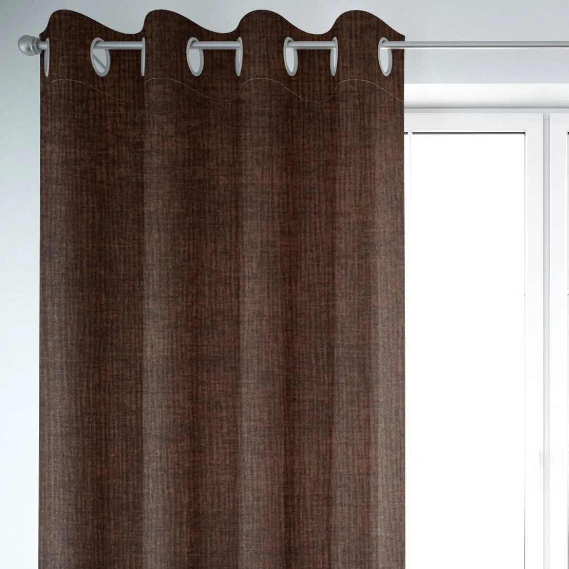 SCHÖNER LEBEN. Thermovorhang Thermochenille Akustik Kälteschutz INUIT braun 245cm oder Wunschlänge