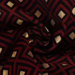 SCHÖNER LEBEN. Tischdecke Art Deco Rauten Retro rot schwarz goldfarbig verschiedene Größen