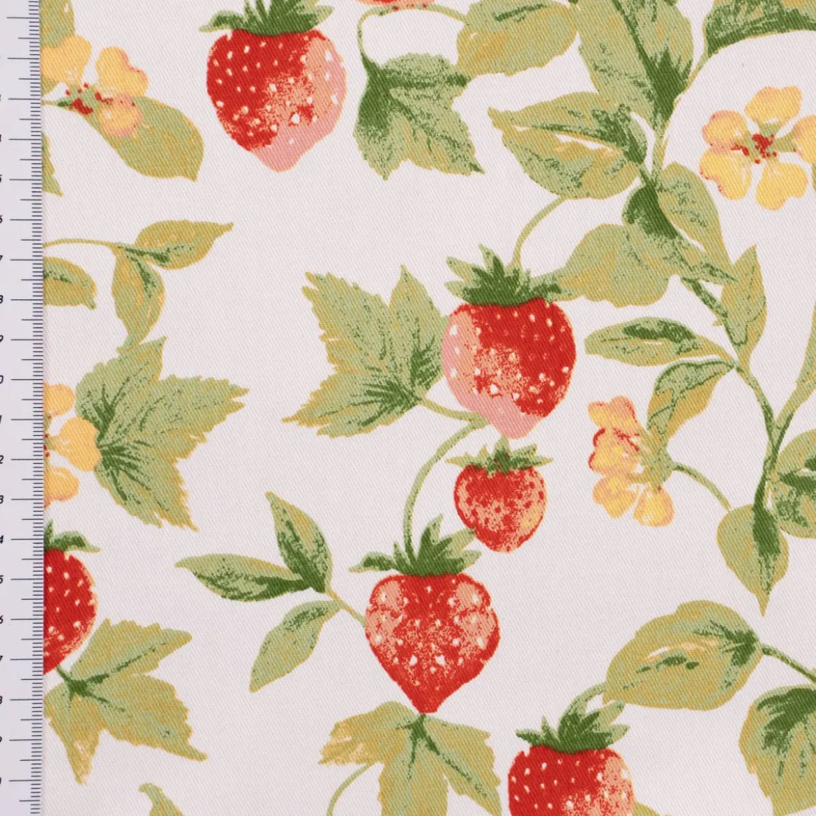 SCHÖNER LEBEN. Tischdecke aus Baumwolle Gariguette Erdbeeren weiß rot grün verschiedene Größen