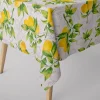 SCHÖNER LEBEN. Tischdecke aus Baumwolle Citron Zitronen weiß grün gelb verschiedene Größen