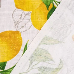 SCHÖNER LEBEN. Tischdecke aus Baumwolle Citron Zitronen weiß grün gelb verschiedene Größen