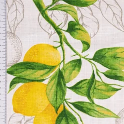 SCHÖNER LEBEN. Tischdecke aus Baumwolle Citron Zitronen weiß grün gelb verschiedene Größen