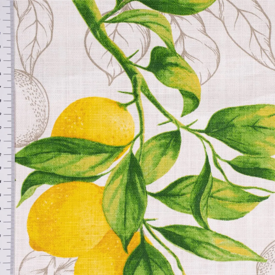 SCHÖNER LEBEN. Tischdecke aus Baumwolle Citron Zitronen weiß grün gelb verschiedene Größen