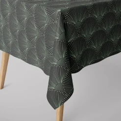 SCHÖNER LEBEN. Tischdecke aus Baumwolle Fächer Bogen dunkelblau mintgrün verschiedene Größen