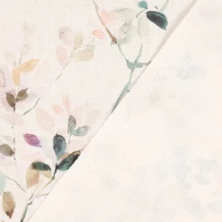 SCHÖNER LEBEN. Tischdecke Baumwollstoff Aziza1 Aquarell Blätterzweige Blüten weiß pastell verschiedene Größen