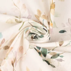 SCHÖNER LEBEN. Tischdecke Baumwollstoff Aziza1 Aquarell Blätterzweige Blüten weiß pastell verschiedene Größen