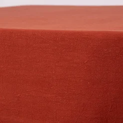 SCHÖNER LEBEN. Tischdecke Bio Ramie Leinenoptik einfarbig rost verschiedene Größen