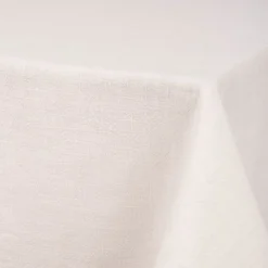 SCHÖNER LEBEN. Tischdecke Bio Ramie Leinenoptik einfarbig cremeweiß verschiedene Größen