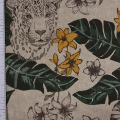 SCHÖNER LEBEN. Tischdecke Blätter Leopard Dschungel natur grün gelb verschiedene Größen