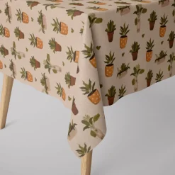 SCHÖNER LEBEN. Tischdecke Blätter Pflanzen Vase Pflanztopf natur gelb grün braun verschiedene Größen