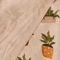 SCHÖNER LEBEN. Tischdecke Blätter Pflanzen Vase Pflanztopf natur gelb grün braun verschiedene Größen