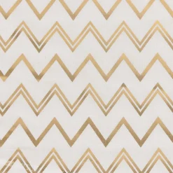 SCHÖNER LEBEN. Tischdecke Chevron Zacken weiß goldfarbig metallic eckig in verschiedenen Größen