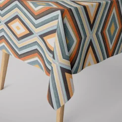 SCHÖNER LEBEN. Tischdecke Clarke & Clarke STUDIO G geometrisch Ethno Raute creme bunt verschiedene Größen