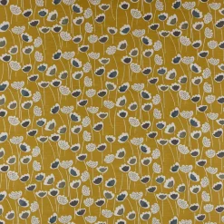 SCHÖNER LEBEN. Tischdecke Clara Saffron Blumen senfgelb ocker blau grau verschiedene Größen