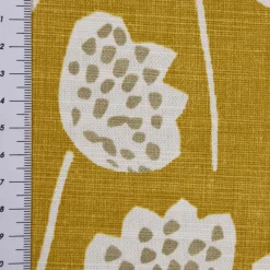 SCHÖNER LEBEN. Tischdecke Clara Saffron Blumen senfgelb ocker blau grau verschiedene Größen