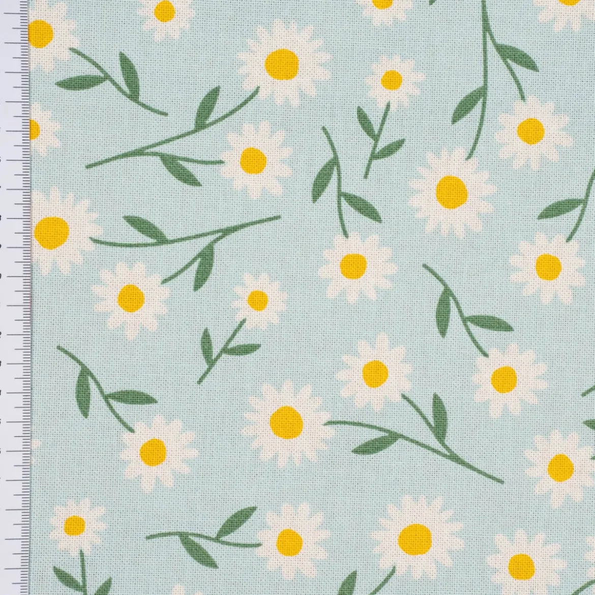 SCHÖNER LEBEN. Tischdecke Daisy Sweet Field Gänseblümchen Leinenlook hellblau oder natur weiß verschiedene Größen