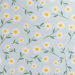 SCHÖNER LEBEN. Tischdecke Daisy Sweet Field Gänseblümchen Leinenlook hellblau oder natur weiß verschiedene Größen