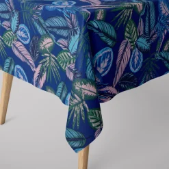 SCHÖNER LEBEN. Tischdecke Dschungelpflanzen blau grün rosa verschiedene Größen