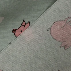SCHÖNER LEBEN. Tischdecke Flying Pigs Schweinchen Wolken mint rosa weiß verschiedene Größen