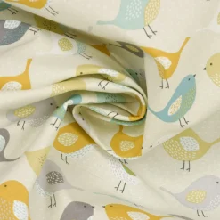 SCHÖNER LEBEN. Tischdecke Fryett`s Birds Vögel beige grau mint senf verschiedene Größen