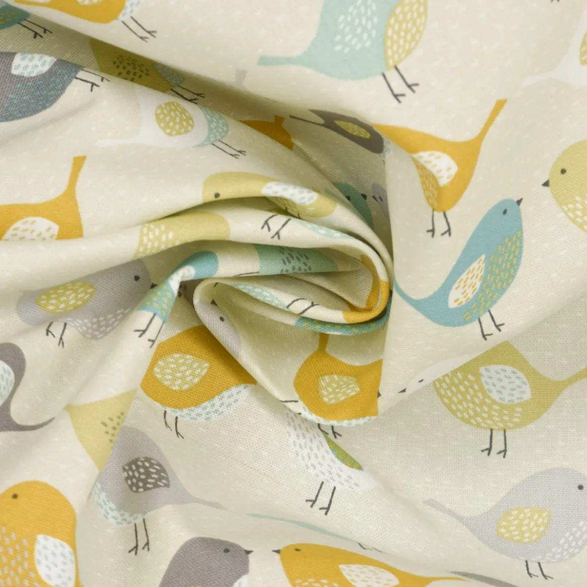 SCHÖNER LEBEN. Tischdecke Fryett`s Birds Vögel beige grau mint senf verschiedene Größen