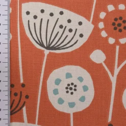 SCHÖNER LEBEN. Tischdecke Fryett`s Halbpanama Blumen abstrakt orange verschiedene Größen