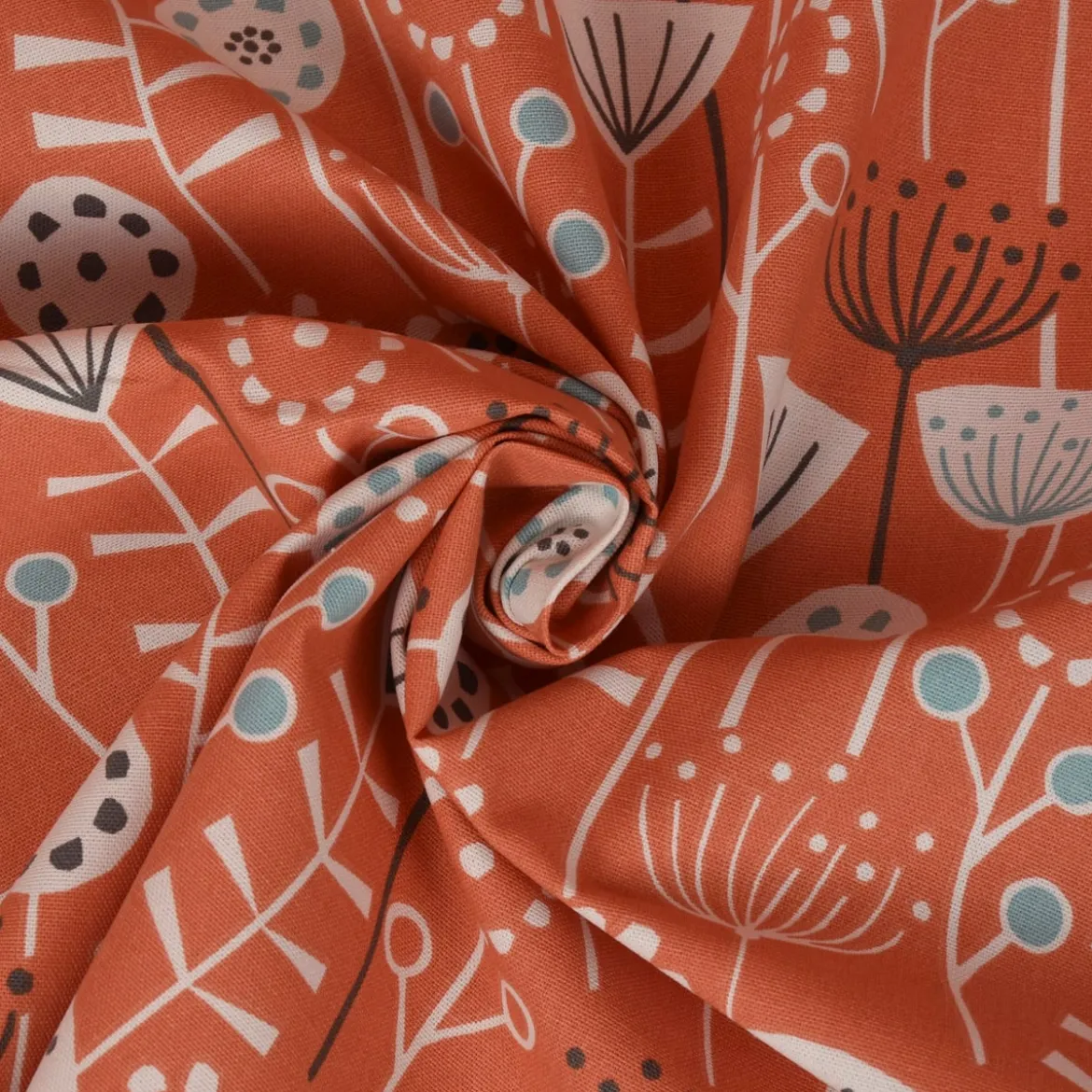 SCHÖNER LEBEN. Tischdecke Fryett`s Halbpanama Blumen abstrakt orange verschiedene Größen