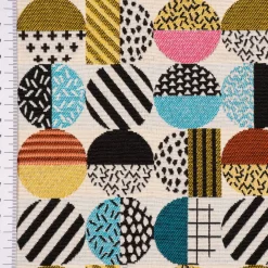 SCHÖNER LEBEN. Tischdecke geometrisch Kreise weiß schwarz bunt verschiedene Größen