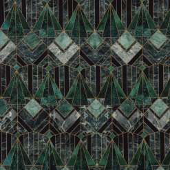 SCHÖNER LEBEN. Tischdecke Halbpanama Art Deko Marble Diamond Marmor grün verschiedene Größen