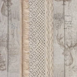 SCHÖNER LEBEN. Tischdecke Holz Latten Hirschkopf natur braun verschiedene Größen