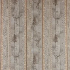 SCHÖNER LEBEN. Tischdecke Holz Latten Hirschkopf natur braun verschiedene Größen