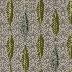 SCHÖNER LEBEN. Tischdecke Jacquard Doubleface Art Déco Blätter Fächer creme grün verschiedene Größen