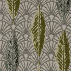 SCHÖNER LEBEN. Tischdecke Jacquard Doubleface Art Déco Blätter Fächer creme grün verschiedene Größen