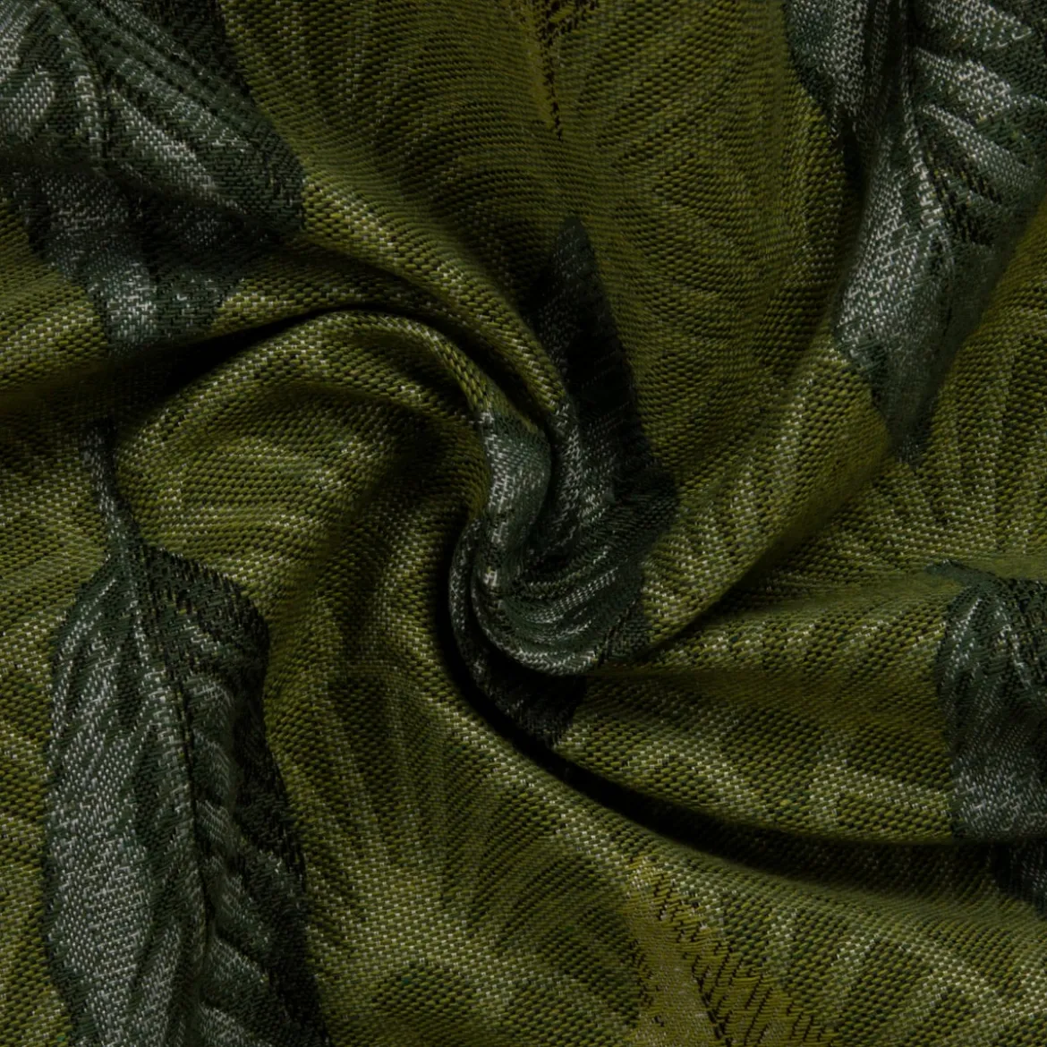 SCHÖNER LEBEN. Tischdecke Jacquard Doubleface Art Déco Blätter Fächer grün creme verschiedene Größen