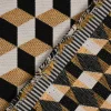 SCHÖNER LEBEN. Tischdecke Jacquard Metallic Cube Geometric Luxury 3D Würfel schwarz gold ecru verschiedene Größen
