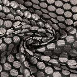 SCHÖNER LEBEN. Tischdecke Jacquard Punkte schwarz silbergrau verschiedene Größen