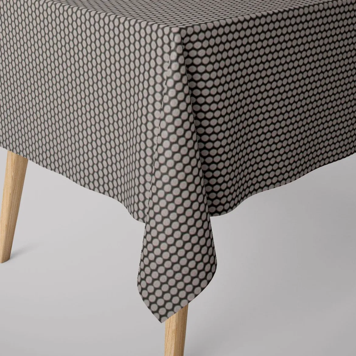 SCHÖNER LEBEN. Tischdecke Jacquard Punkte schwarz silbergrau verschiedene Größen