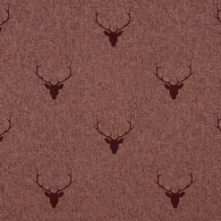 SCHÖNER LEBEN. Tischdecke Jacquard Hirschkopf mit Geweih rotbraun dunkelrot verschiedene Größen