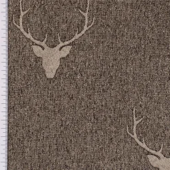 SCHÖNER LEBEN. Tischdecke Jacquard Hirschkopf mit Geweih braun beige verschiedene Größen