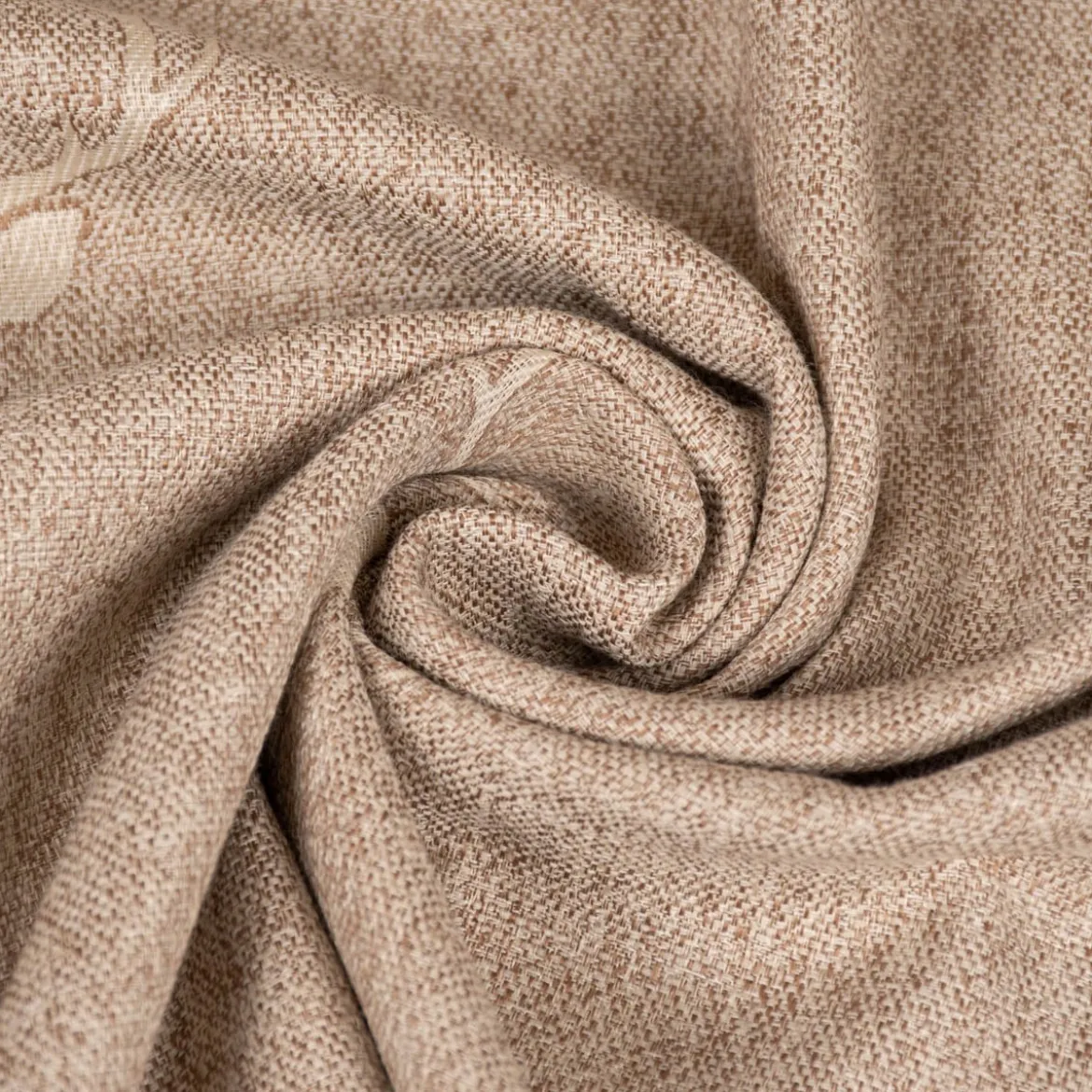 SCHÖNER LEBEN. Tischdecke Jacquard Hirschkopf mit Geweih beige hellbeige verschiedene Größen