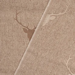 SCHÖNER LEBEN. Tischdecke Jacquard Hirschkopf mit Geweih beige hellbraun verschiedene Größen