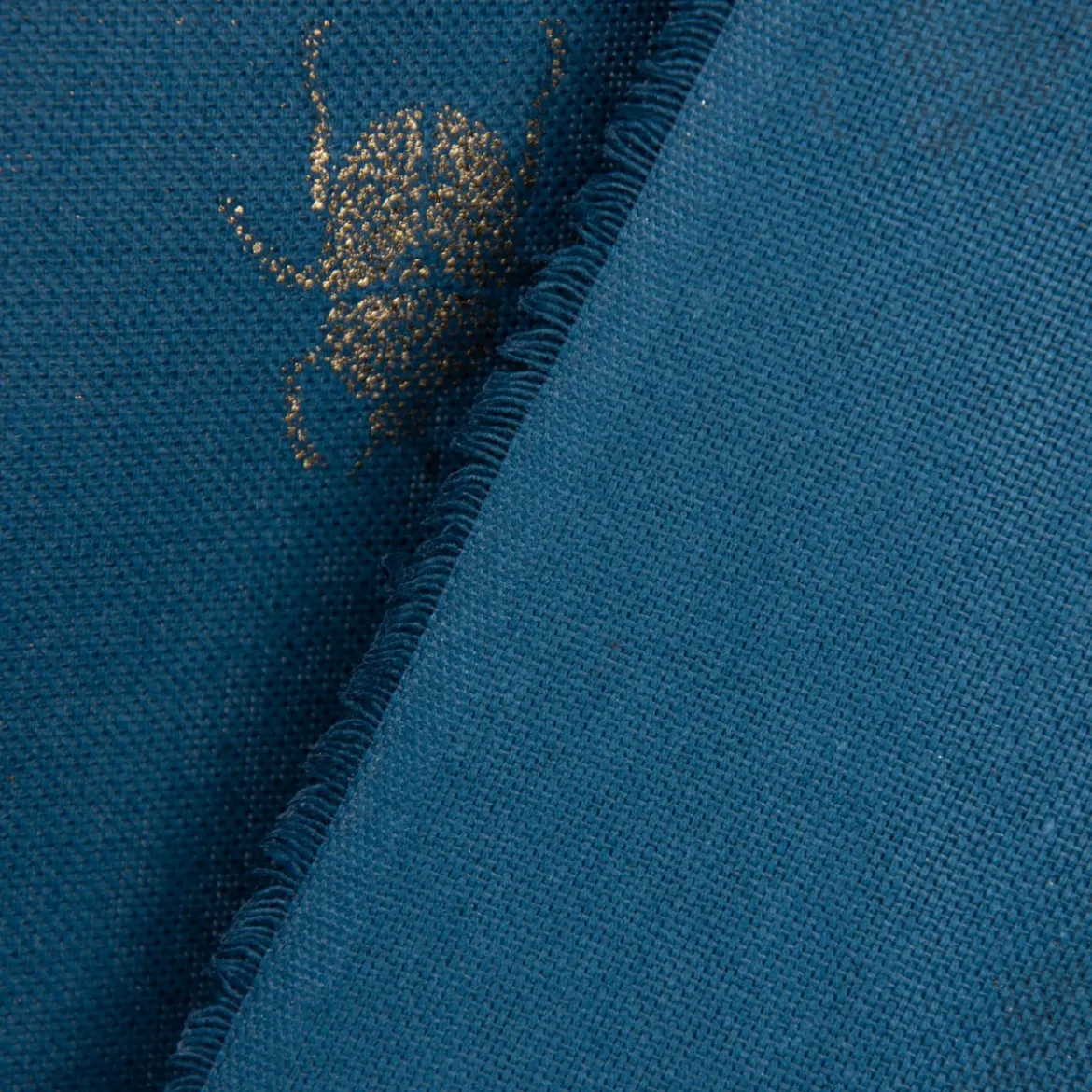 SCHÖNER LEBEN. Tischdecke Käfer blau gold metallic verschiedene Größen