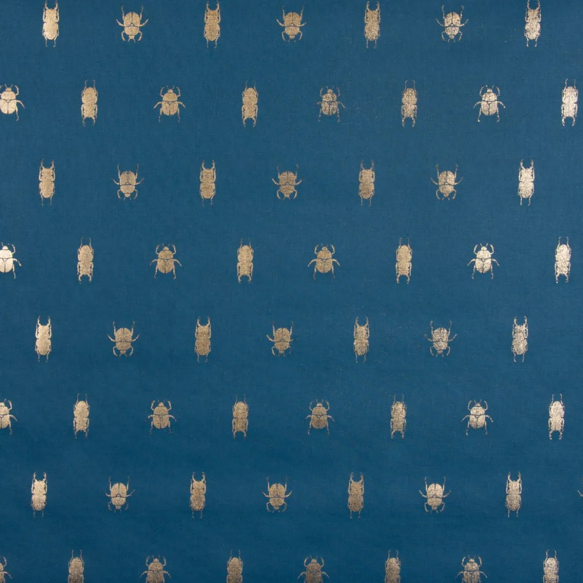 SCHÖNER LEBEN. Tischdecke Käfer blau gold metallic verschiedene Größen