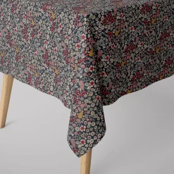 SCHÖNER LEBEN. Tischdecke Leinenlook Blossom Dream Blüten blau pink gelb verschiedene Größen